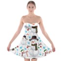 Christmas Snowman Seamless Pattern Strapless Bra Top Dress View1