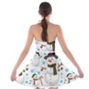 Christmas Snowman Seamless Pattern Strapless Bra Top Dress View2