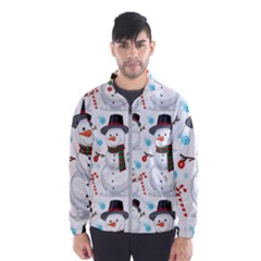 Christmas Snowman Seamless Pattern Men s Windbreaker by Vaneshart