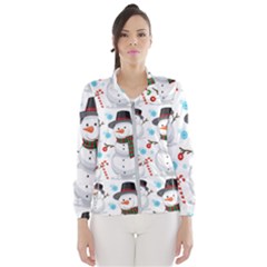 Christmas Snowman Seamless Pattern Women s Windbreaker by Vaneshart