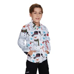 Christmas Snowman Seamless Pattern Kids  Windbreaker by Vaneshart