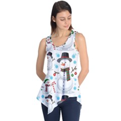 Christmas Snowman Seamless Pattern Sleeveless Tunic by Vaneshart