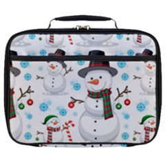 Christmas Snowman Seamless Pattern Full Print Lunch Bag by Vaneshart