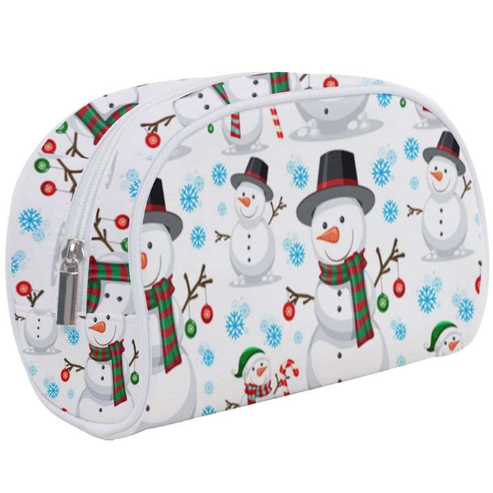 Christmas Snowman Seamless Pattern Makeup Case (Large)