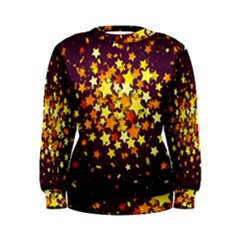 Colorful Confetti Stars Paper Particles Scattering Randomly Dark Background With Explosion Golden St Women s Sweatshirt by Vaneshart