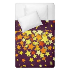 Colorful Confetti Stars Paper Particles Scattering Randomly Dark Background With Explosion Golden St Duvet Cover Double Side (single Size) by Vaneshart