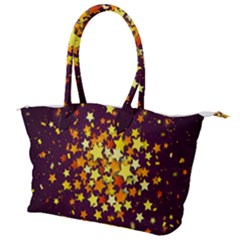 Colorful Confetti Stars Paper Particles Scattering Randomly Dark Background With Explosion Golden St Canvas Shoulder Bag by Vaneshart