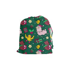 Funny Decoration Christmas Pattern Background Drawstring Pouch (medium)