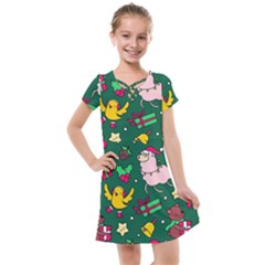 Funny Decoration Christmas Pattern Background Kids  Cross Web Dress by Vaneshart