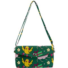 Funny Decoration Christmas Pattern Background Removable Strap Clutch Bag