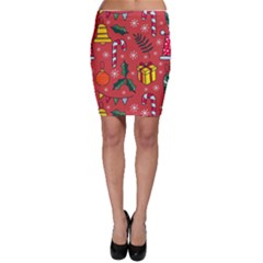 Colorful Funny Christmas Pattern Bodycon Skirt by Vaneshart