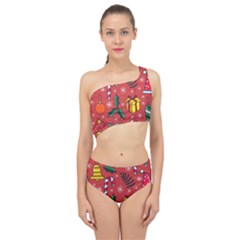 Colorful Funny Christmas Pattern Spliced Up Two Piece Swimsuit by Vaneshart