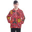 Colorful Funny Christmas Pattern Men s Half Zip Pullover View1