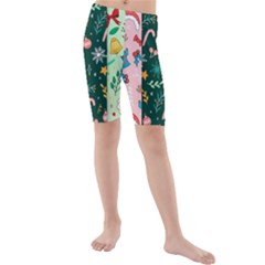 Hand Drawn Christmas Pattern Collection Kids  Mid Length Swim Shorts by Vaneshart