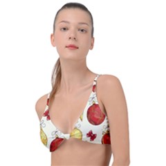 Vintage Christmas Pattern Background Knot Up Bikini Top by Vaneshart