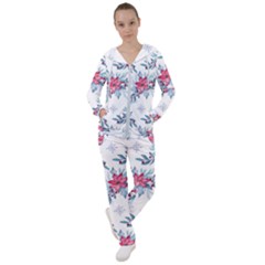 Watercolor Christmas Floral Seamless Pattern Women s Tracksuit by Vaneshart