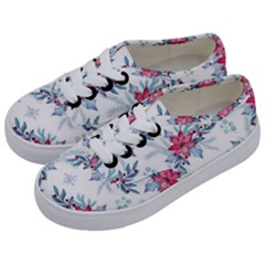 Watercolor Christmas Floral Seamless Pattern Kids  Classic Low Top Sneakers by Vaneshart