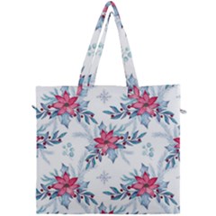 Watercolor Christmas Floral Seamless Pattern Canvas Travel Bag by Vaneshart