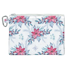 Watercolor Christmas Floral Seamless Pattern Canvas Cosmetic Bag (xl) by Vaneshart