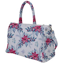 Watercolor Christmas Floral Seamless Pattern Duffel Travel Bag by Vaneshart