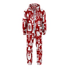 Christmas Seamless Pattern Icons Hooded Jumpsuit (kids) by Vaneshart