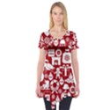 Christmas Seamless Pattern Icons Short Sleeve Tunic  View1