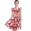 Christmas Seamless Pattern Icons Tie Up Tunic Dress View1