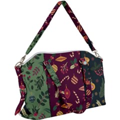 Christmas Pattern Collection Flat Design Canvas Crossbody Bag by Vaneshart