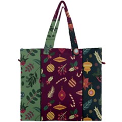 Christmas Pattern Collection Flat Design Canvas Travel Bag by Vaneshart