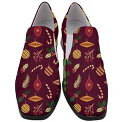 Christmas Pattern Collection Flat Design Women Slip On Heel Loafers