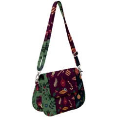 Christmas Pattern Collection Flat Design Saddle Handbag by Vaneshart