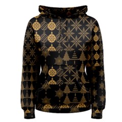 Golden Christmas Pattern Collection Women s Pullover Hoodie by Vaneshart