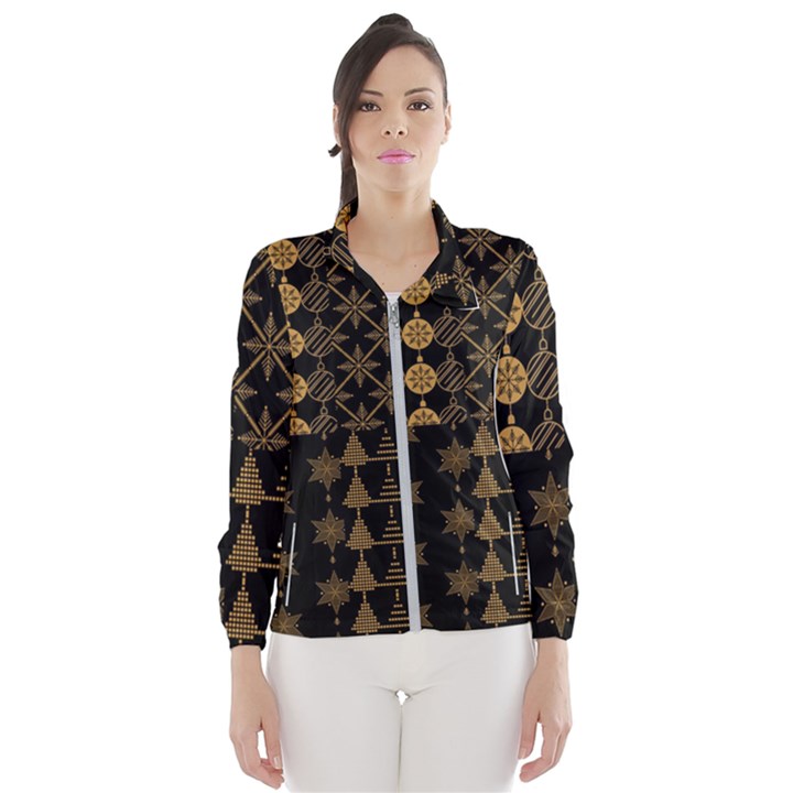 Golden Christmas Pattern Collection Women s Windbreaker