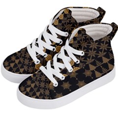 Golden Christmas Pattern Collection Kids  Hi-top Skate Sneakers by Vaneshart