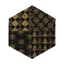 Golden Christmas Pattern Collection Wooden Puzzle Hexagon View1