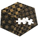 Golden Christmas Pattern Collection Wooden Puzzle Hexagon View2