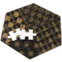 Golden Christmas Pattern Collection Wooden Puzzle Hexagon View3