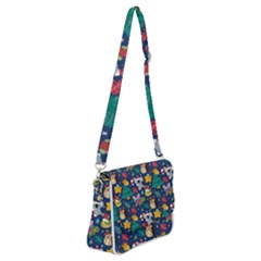 Colorful Funny Christmas Pattern Shoulder Bag With Back Zipper