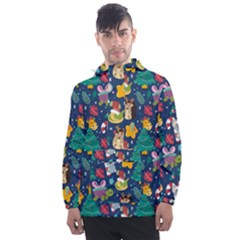 Colorful Funny Christmas Pattern Men s Front Pocket Pullover Windbreaker