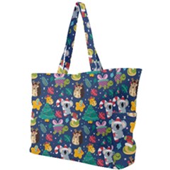 Colorful Funny Christmas Pattern Simple Shoulder Bag by Vaneshart