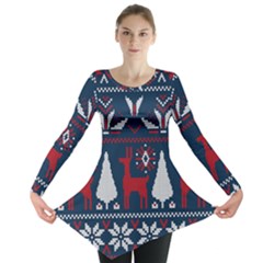 Knitted Christmas Pattern Long Sleeve Tunic 