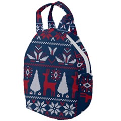 Knitted Christmas Pattern Travel Backpacks