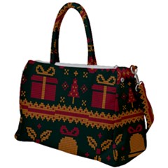 Knitted Christmas Pattern Duffel Travel Bag by Vaneshart