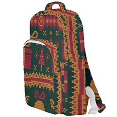 Knitted Christmas Pattern Double Compartment Backpack by Vaneshart