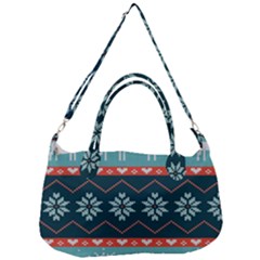 Beautiful Knitted Christmas Pattern Removal Strap Handbag by Vaneshart