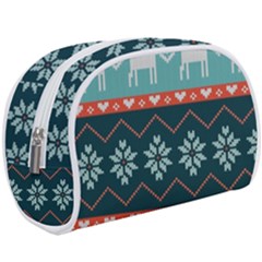 Beautiful Knitted Christmas Pattern Makeup Case (large) by Vaneshart