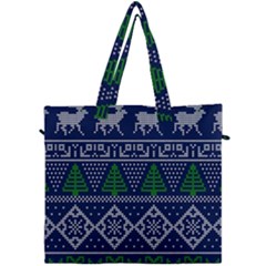 Beautiful Knitted Christmas Pattern Canvas Travel Bag by Vaneshart