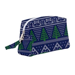 Beautiful Knitted Christmas Pattern Wristlet Pouch Bag (medium)