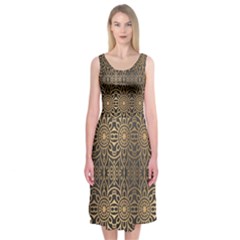 Luxury Ornamental Mandala Design Background Midi Sleeveless Dress by Vaneshart