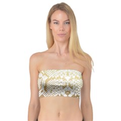 White And Gold Snakeskin Bandeau Top by mccallacoulture